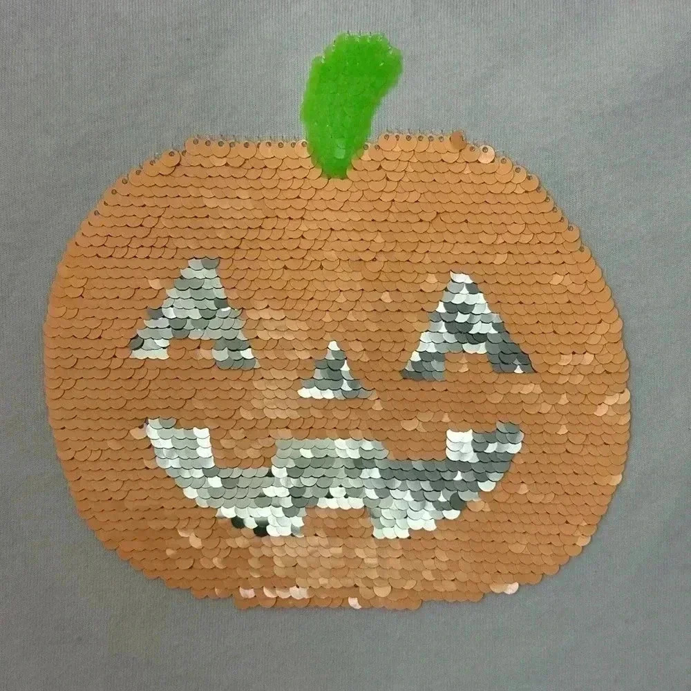 Cat and Jack Pumpkin Flip Sequins Tee and Gray Taco tee (610) - Picture 5 of 13